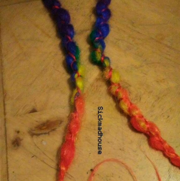 3 Rainbow Synthetic Dreads Dreadlocks Braids Long - Picture 2 of 3